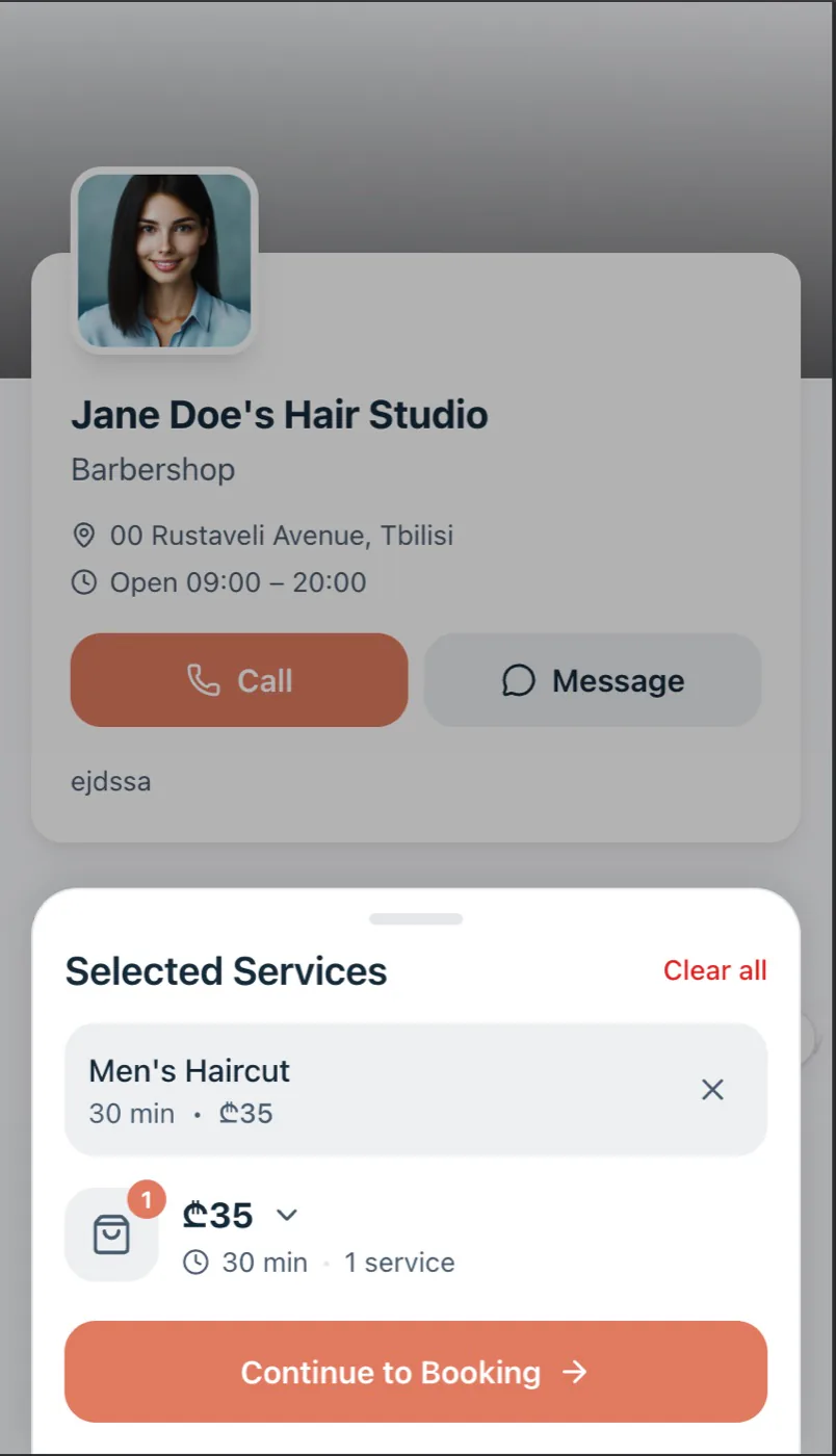DaySync Online page on mobile